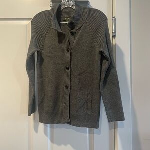 Excellent condition. Eddie Bauer Charcoal Gray Button-Up Knit Cardigan